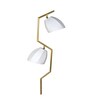 White Cotton Shade Novelty Floor Lamp With Wood & Metal Base