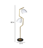 White Cotton Shade Novelty Floor Lamp With Wood & Metal Base