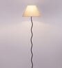 Shizen White Jute Shade Club Floor Lamp With Iron Base