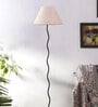 Shizen White Jute Shade Club Floor Lamp With Iron Base