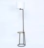 Voila White Fabric Shade Shelf Floor Lamp With Metal Base