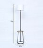 Voila White Fabric Shade Shelf Floor Lamp With Metal Base