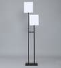 Royal White Fabric Shade Novelty Floor Lamp With Metal Base