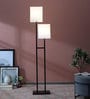 Royal White Fabric Shade Novelty Floor Lamp With Metal Base