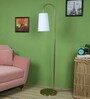 White Shade Floor Lamp With Metal Base