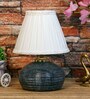 White Shade Table Lamp With Terracotta Base