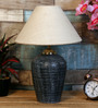 Beige Shade Table Lamp With Terracotta Base