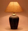 Beige Shade Table Lamp With Terracotta Base