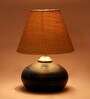 White Shade Table Lamp With Terracotta Base