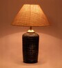Beige Shade Table Lamp With Terracotta Base