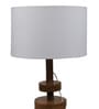 Margaux White Fabric Shade Night Lamp With Mango wood Base
