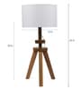 Margaux White Fabric Shade Night Lamp With Mango wood Base