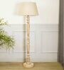 Beige Shade Floor Lamp With Wood Base