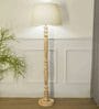 White Shade Floor Lamp With Wood Base