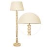 Beige Shade Floor Lamp With Wood Base