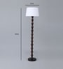 Chicago White Fabric Shade Club Floor Lamp With Mango wood Base
