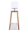 Bastian White Iron Shade Novelty Floor Lamp With Wood Base