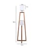 Bastian White Iron Shade Novelty Floor Lamp With Wood Base