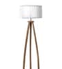 Ronan White Iron Shade Shelf Floor Lamp With Wood Base
