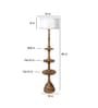 Bow White Iron Shade Club Floor Lamp With Wood Base