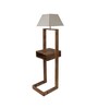 Damsel White Iron Shade Club Floor Lamp With Wood Base