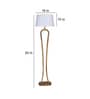 Gerard White Iron Shade Club Floor Lamp With Wood Base