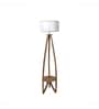 Ronan White Iron Shade Shelf Floor Lamp With Wood Base