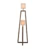 Bastian White Iron Shade Novelty Floor Lamp With Wood Base