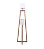 Bastian White Iron Shade Novelty Floor Lamp With Wood Base