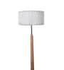 Voila White Iron Shade Club Floor Lamp With Wood Base