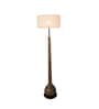 Voila White Iron Shade Club Floor Lamp With Wood Base