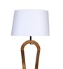 Gerard White Iron Shade Club Floor Lamp With Wood Base