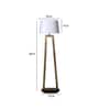 Triune White Iron Shade Club Floor Lamp With Wood Base
