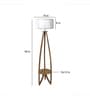 Ronan White Iron Shade Shelf Floor Lamp With Wood Base