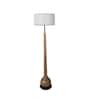 Voila White Iron Shade Club Floor Lamp With Wood Base