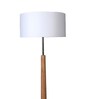 Charlotte White Iron Shade Club Floor Lamp With Wood Base