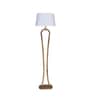 Gerard White Iron Shade Club Floor Lamp With Wood Base