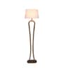 Gerard White Iron Shade Club Floor Lamp With Wood Base