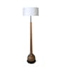 Charlotte White Iron Shade Club Floor Lamp With Wood Base