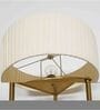 White Shade Shelf Floor Lamp With Metal Base