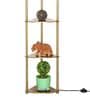 White Shade Shelf Floor Lamp With Metal Base