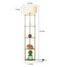 White Shade Shelf Floor Lamp With Metal Base