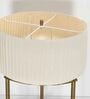 White Shade Shelf Floor Lamp With Metal Base