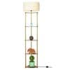White Shade Shelf Floor Lamp With Metal Base