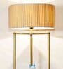 White Shade Shelf Floor Lamp With Metal Base
