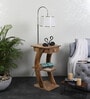 White Shade Floor Lamp With Wood Base