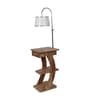 White Shade Floor Lamp With Wood Base