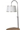 Ciaro White Iron Shade Shelf Floor Lamp With Wood Base