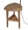 Ciaro White Iron Shade Shelf Floor Lamp With Wood Base