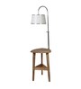 Ciaro White Iron Shade Shelf Floor Lamp With Wood Base